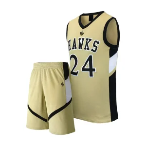 Beige and Navy Basketball Jersey with Number 24