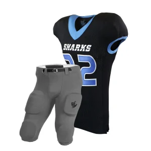 Black Blue Football Uniform
