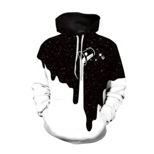 Black White Paint Splash Hoodie
