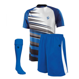 Blue White Striped Soccer Uniform