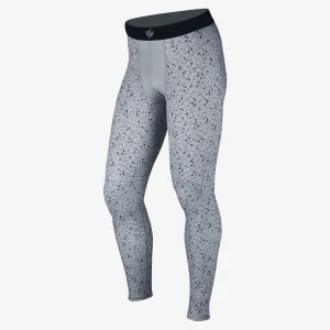 Gray Patterned Training Leggings for Men