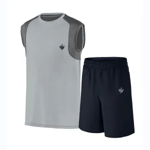 Gray Sleeveless Gym Jersey Set – Lightweight Sport Kit