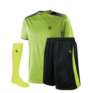 Neon Green Black Soccer Jersey Set
