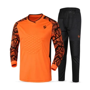 Orange Goalkeeper Kit with Black Camo Sleeves