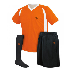 Orange Black Football Kit