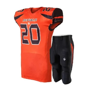 Orange Black Football Uniform