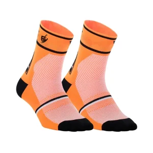Orange and Black Stretch Cycling Socks for Men