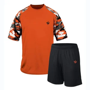 Orange Camo Sleeve Soccer Jersey – Unique Men’s Kit