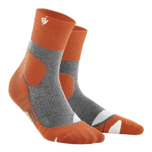 Orange and Grey High-Performance Cycling Socks