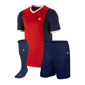 Red Navy Split Color Football Kit