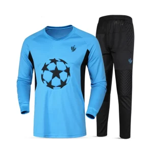 Sky Blue Goalkeeper Jersey with Black Pants