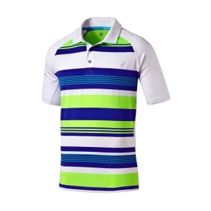 Striped White & Green Polo T-Shirt