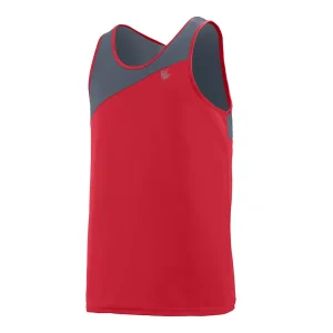 VoltEdge Red & Grey Sleeveless Tee