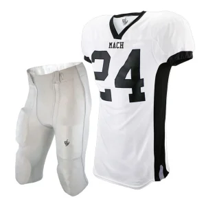 White Football Uniform with Black Stripes