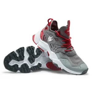 White and Red Sports Sneakers – Bold Look with Cushion Sole