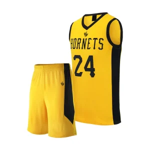 Yellow and Black Athletic Basketball Uniform