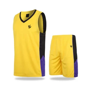 Yellow and Black Two-Tone Basketball Jersey Set
