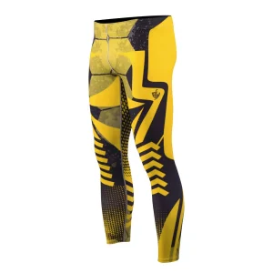 Yellow Electric Sports Leggings for Men