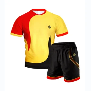 Yellow and Red Soccer Uniform Set – Breathable Fabric